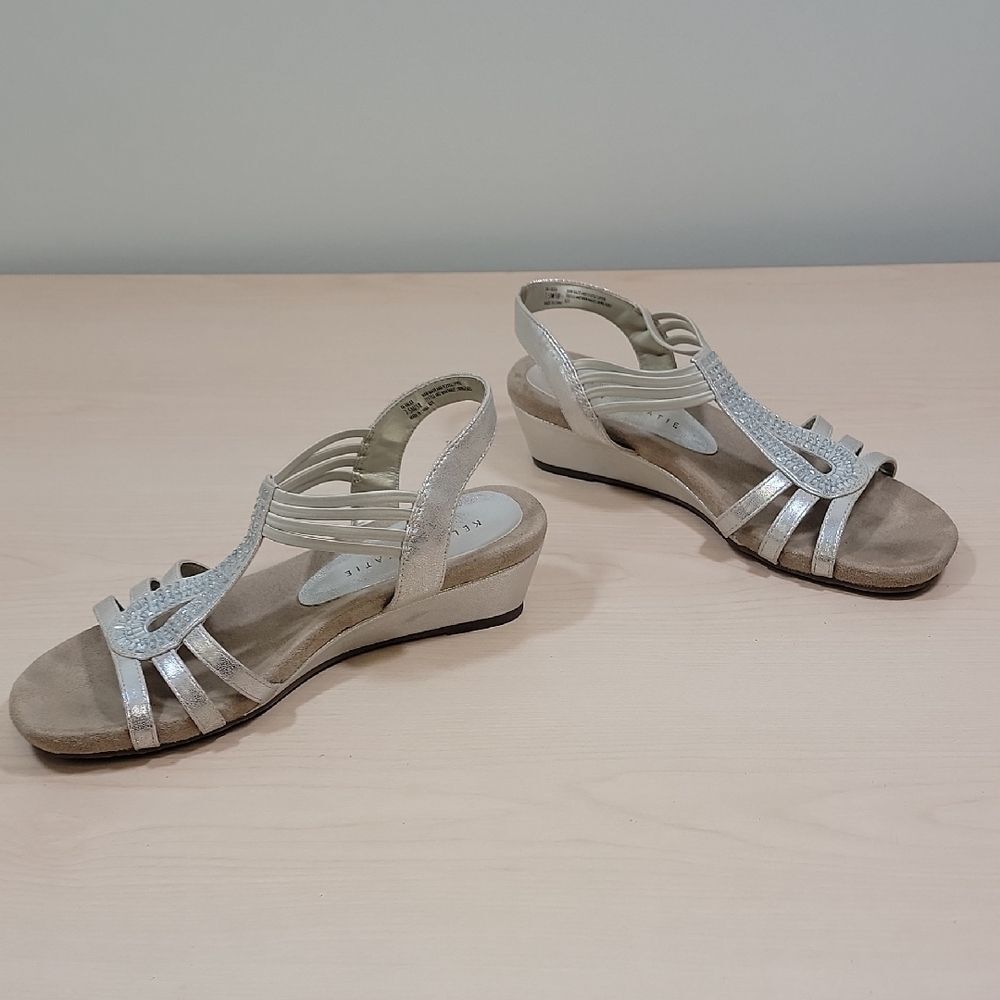 Kelly & Katie Valka Silver Rhinestone Strappy Gladiator Sandal - Picture 11 of 12